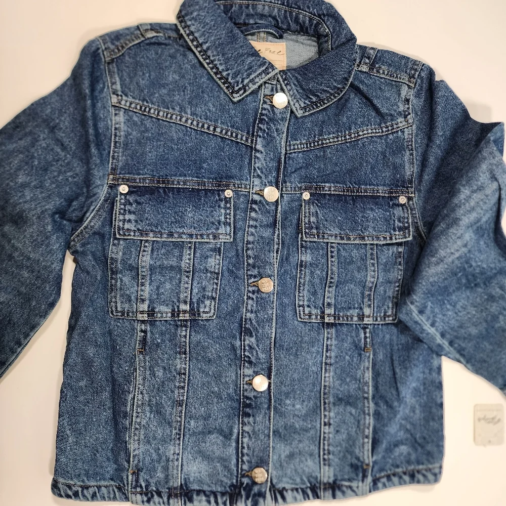 NWT‎ Free People We The Free Women's Jade Denim Jacket in High Dive Size M - Picture 9 of 16